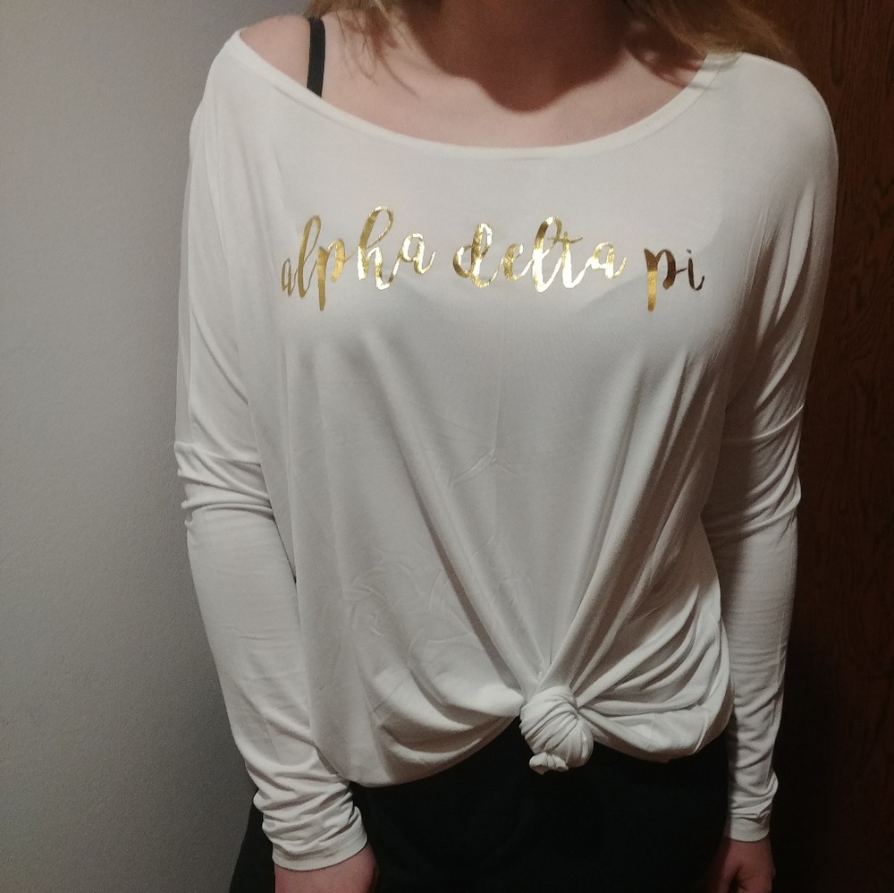 Custom long sleeve ADPi/ Alpha Delta Pi top